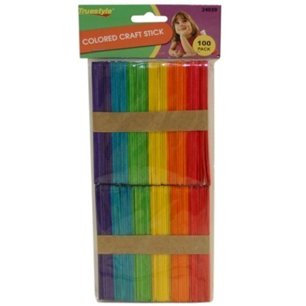 96 Pieces of 100pc Colored Craft Sticks(size:114*10*2