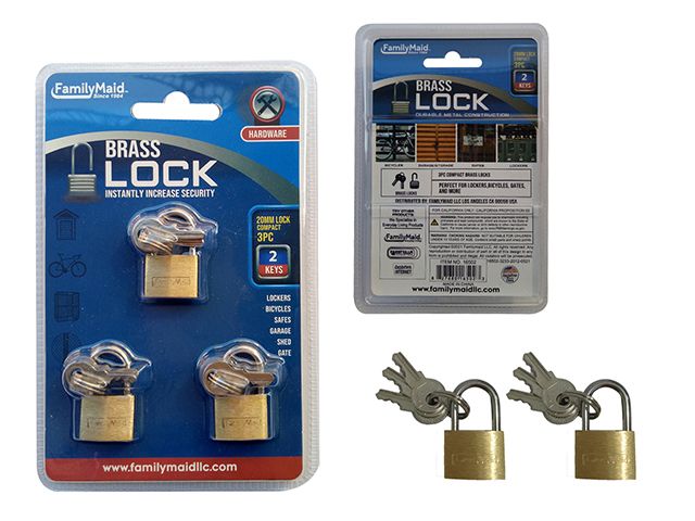 96 Pieces of 3pc Brass Locks