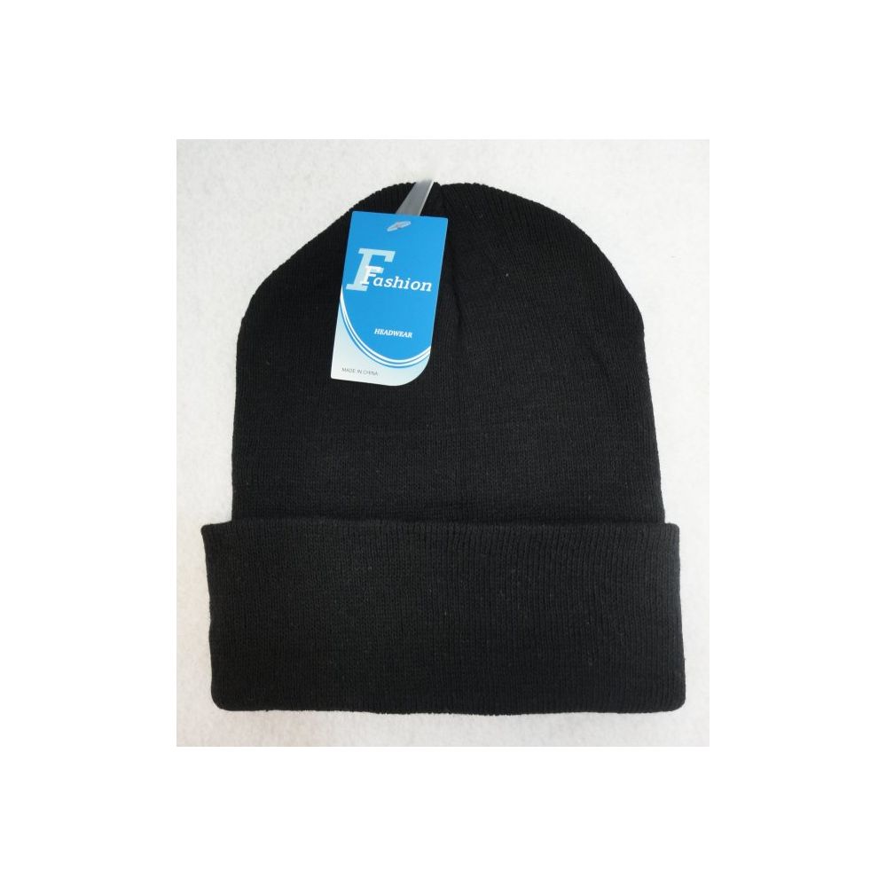 24 Pieces Black Only Toboggan - Winter Beanie Hats