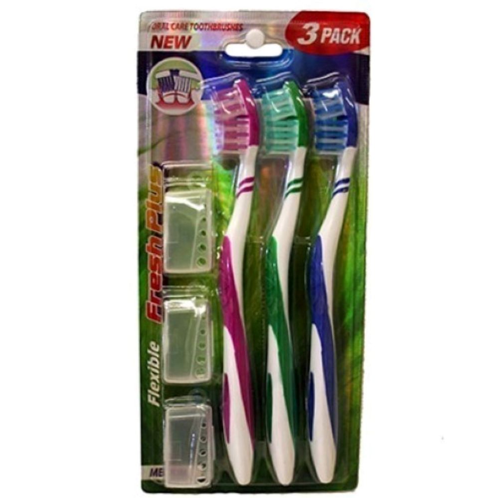 96 Wholesale 3 Piece Toothbrush