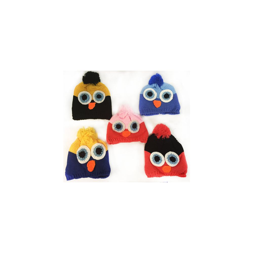 36 Pieces of Wholesale Little Kids Owl Hats With Fleece Lined Assorted