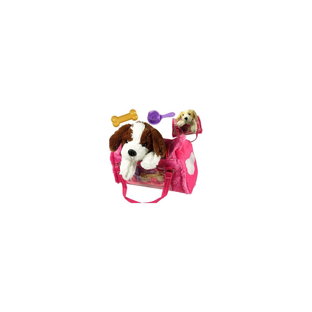 12 Wholesale Plush Puppies In Travleing Bags.