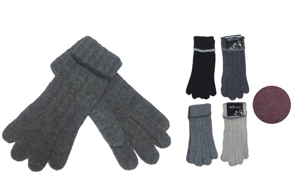 72 Wholesale Women's Fashion Thick Fashion Cotton Glove