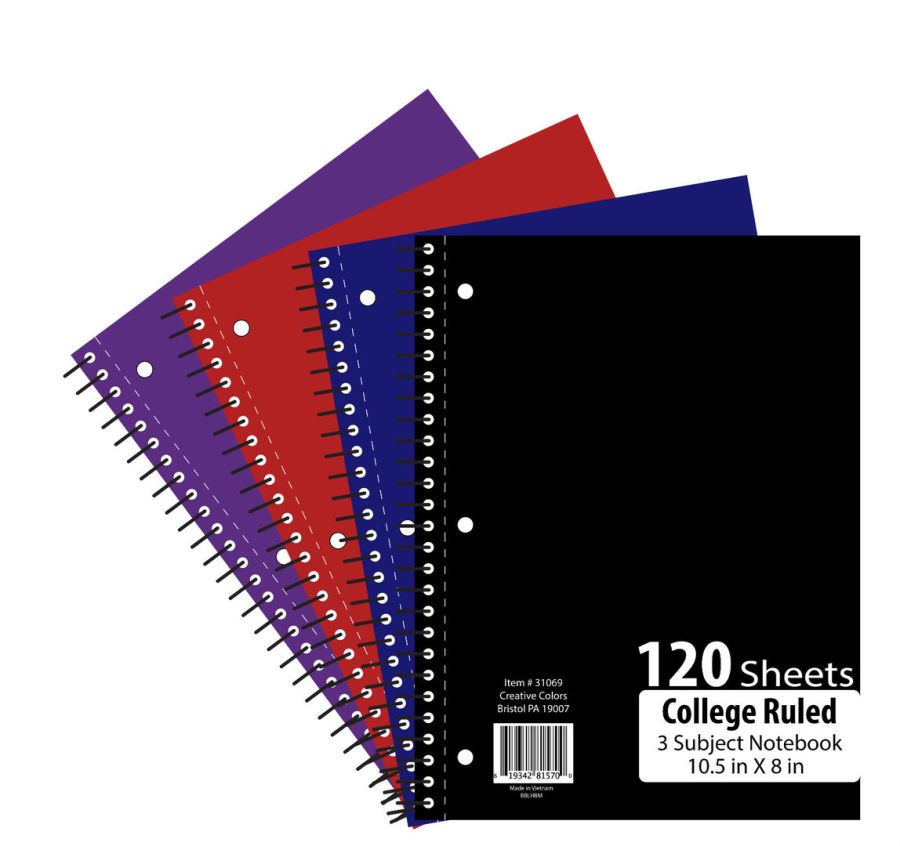 36 Wholesale 3 Subject 120 Sheet Notebook College Ruled