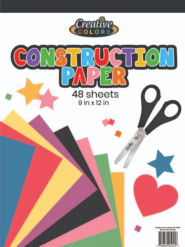 48 Pieces Construction Paper - 9 X 12 Inch - 48 Sheets - Paper