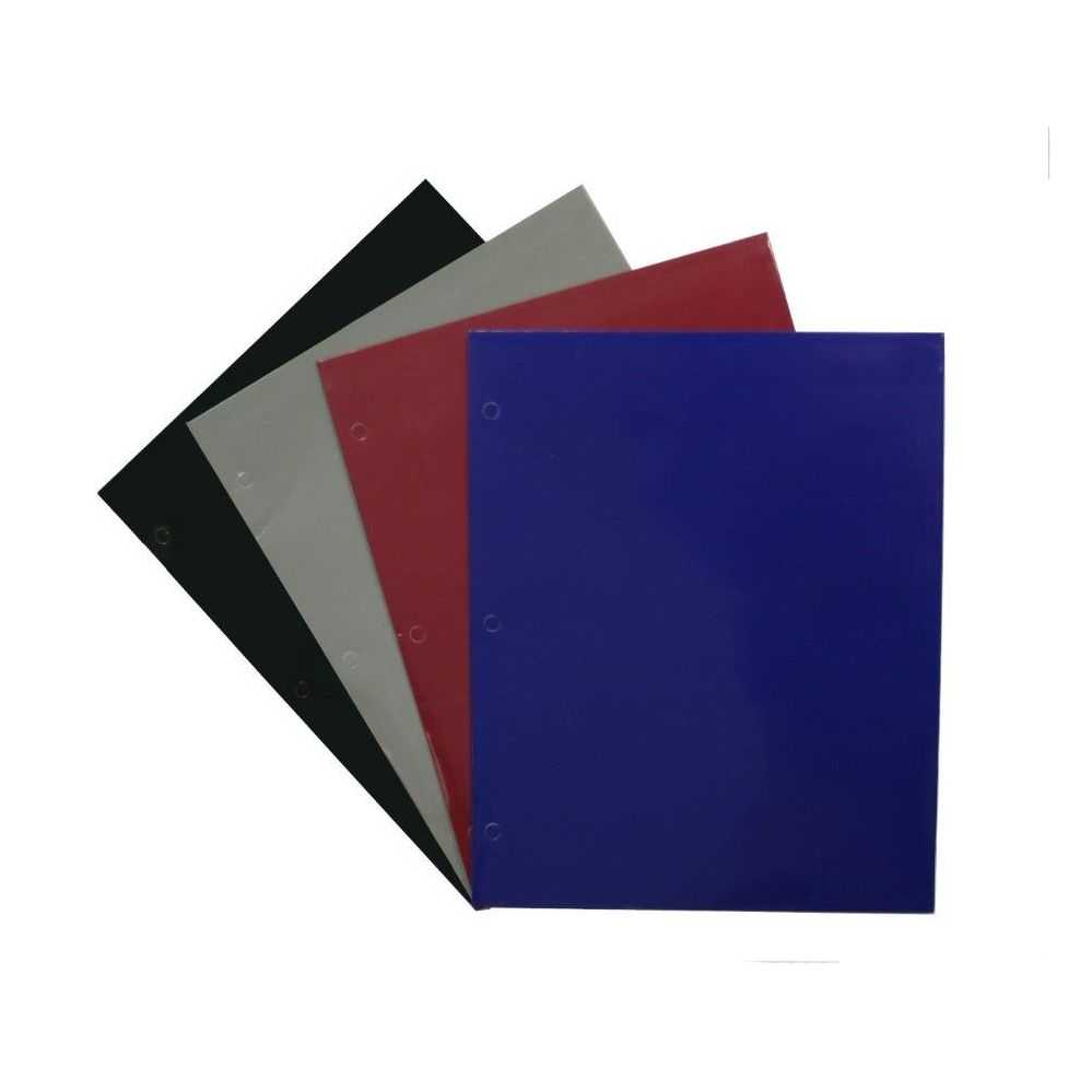 48 Pieces of Laminated Paper Portfolios - 2 Pocket - 250 Gsm - Black Gray Maroon Blue - Pdq