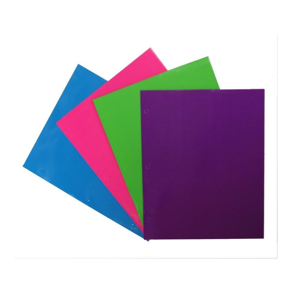 48 Pieces of Portfolios - 2 Pocket - Primary Colors Red, Blue, Green, Orange, Purple, Yellow - PDQ