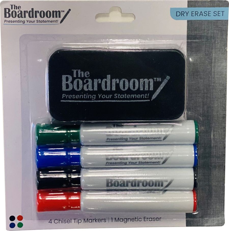 48 Pieces of Dry Erase Set - 4 Broad Chisel Tip Dry Erase Markers - 1 Magnetic Eraser