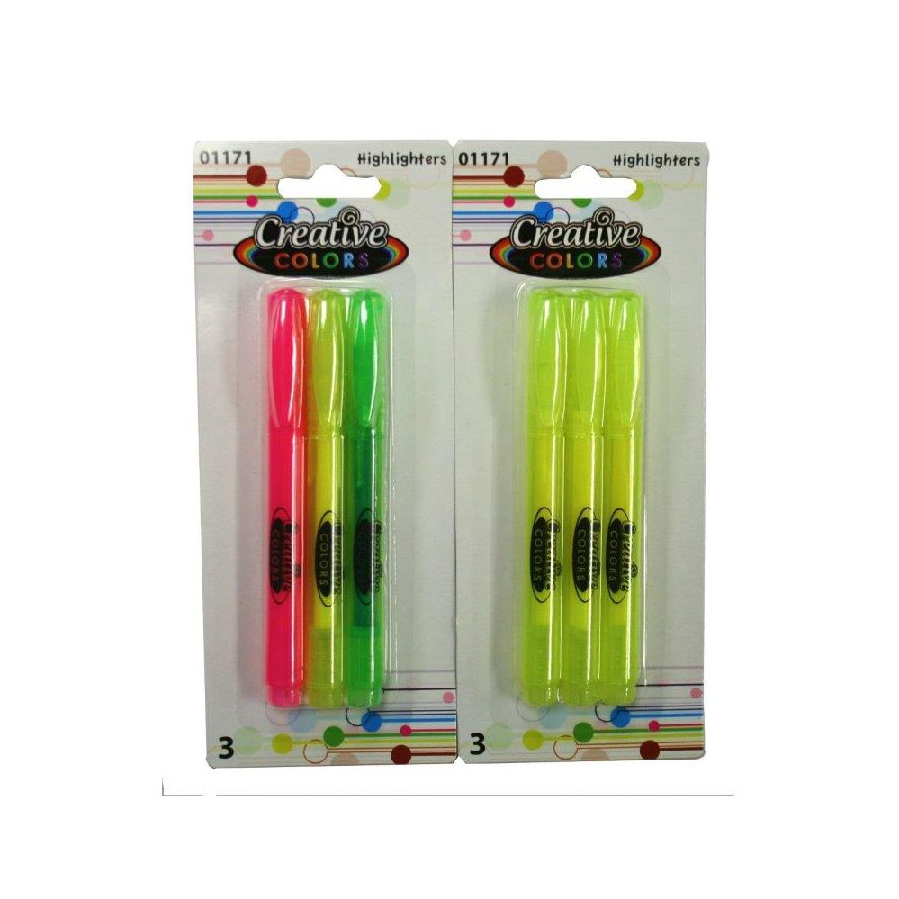 48 Pieces of Highlighters 5pc pack Pen Style Chisel Tip Assorted Colors