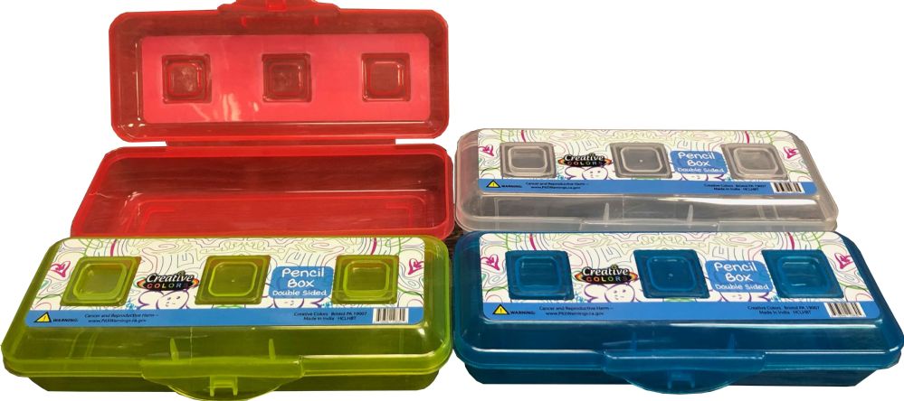 48 Wholesale Pencil Box Double Sided