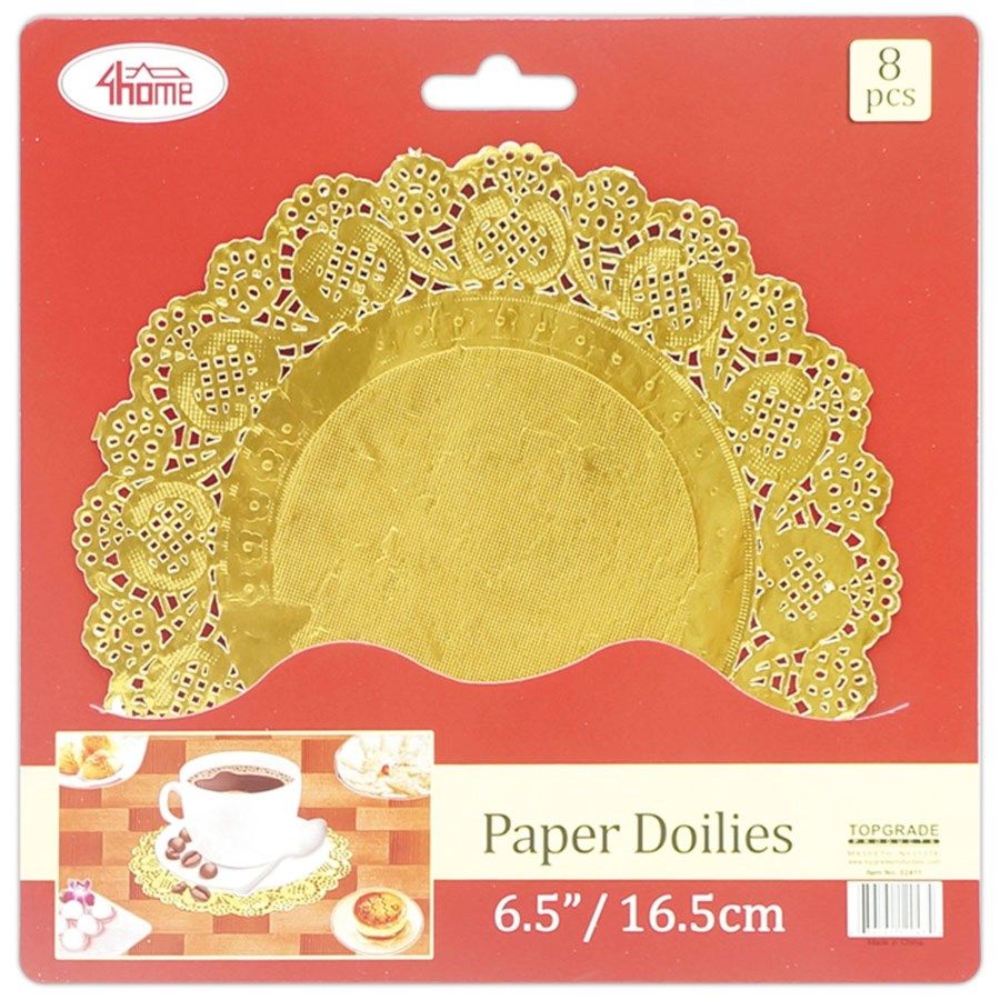 96 Pieces of 8 Count Doilie Gold