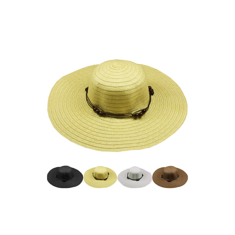 24 Wholesale Woman Summer Beach Floppy Straw Hat