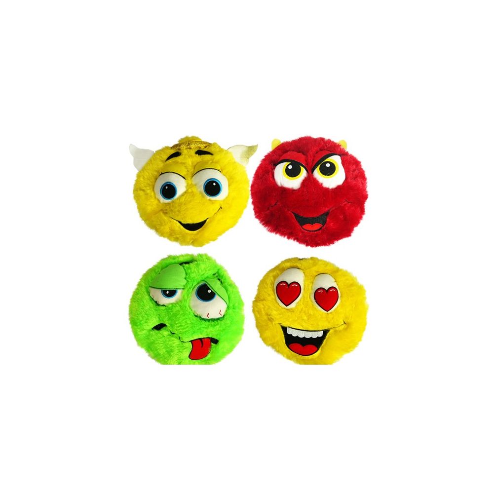 24 Pieces of Plush Colorful Furry Emojis