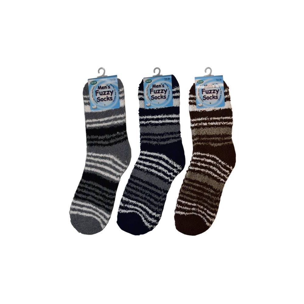 48 Wholesale Winter Stripe Fuzzy Socks