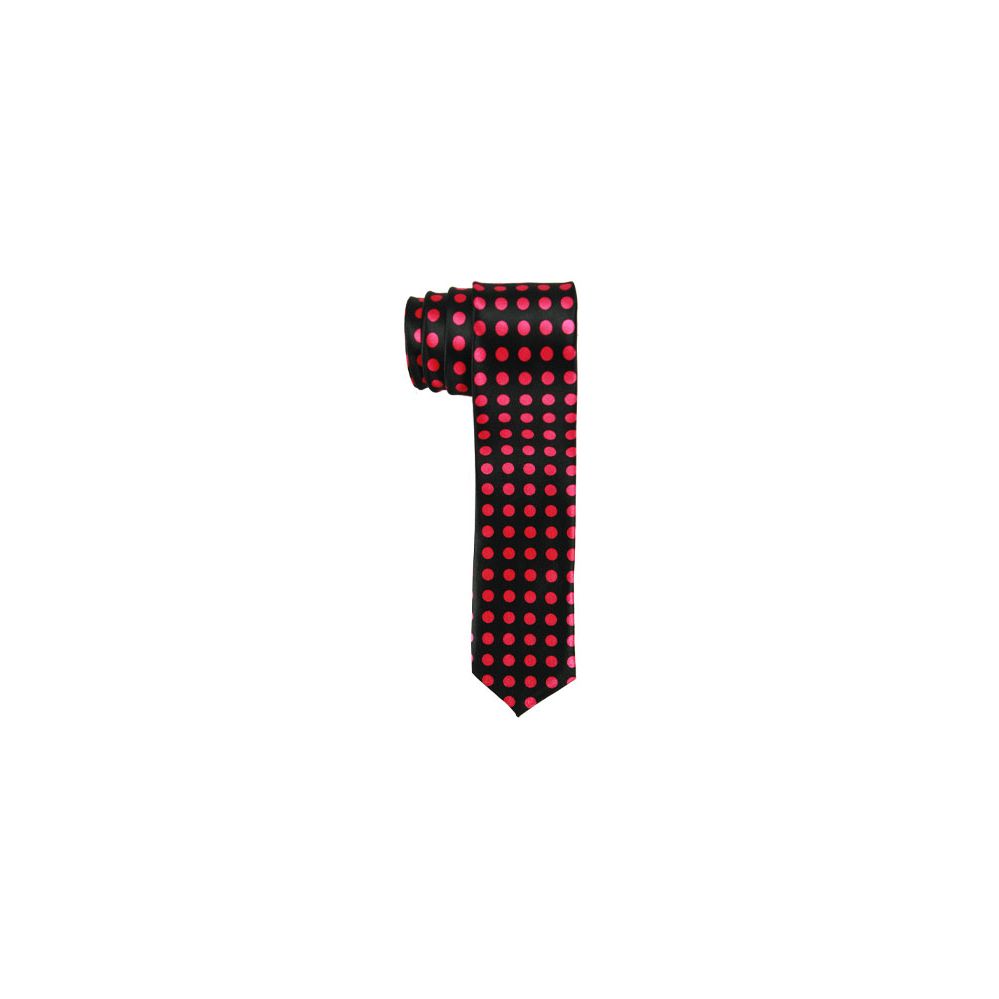 72 Pieces of Men's Black Tie With Pink Dot