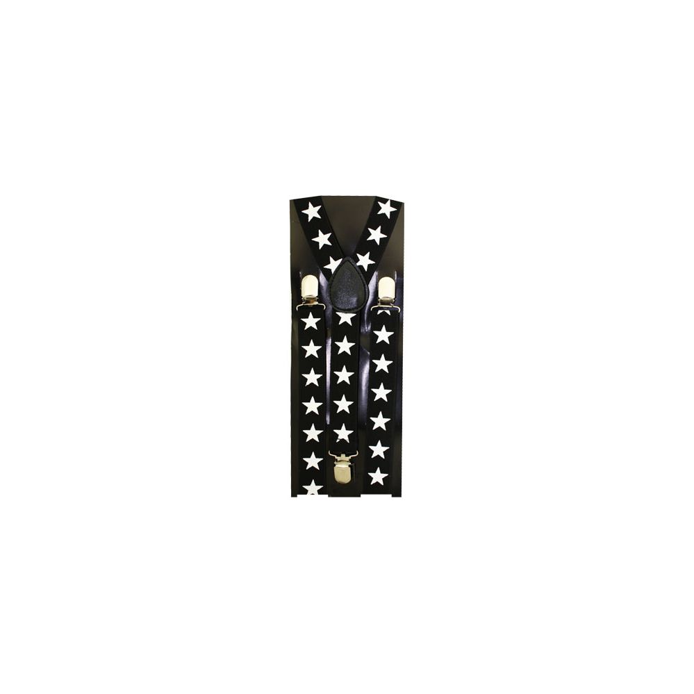 48 Pieces of Black Suspenders With White Stars