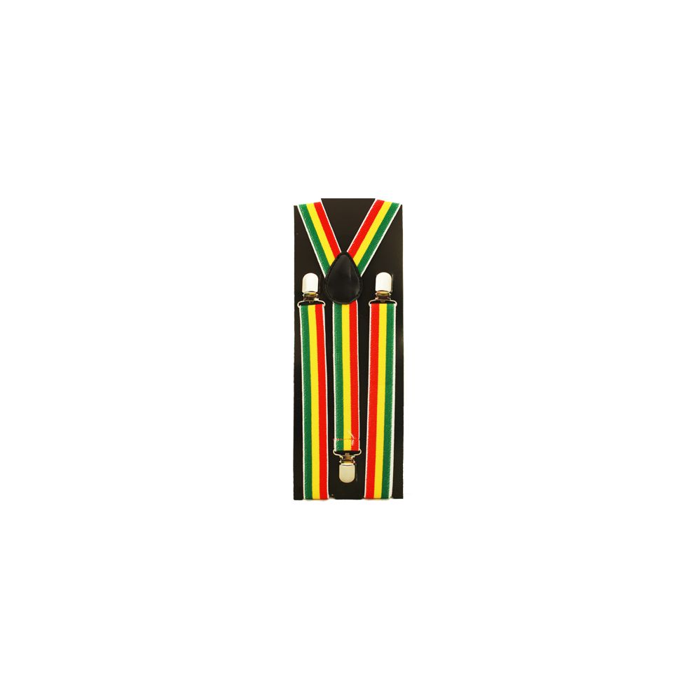 48 Pieces of Red Yellow And Green Striped Suspenders