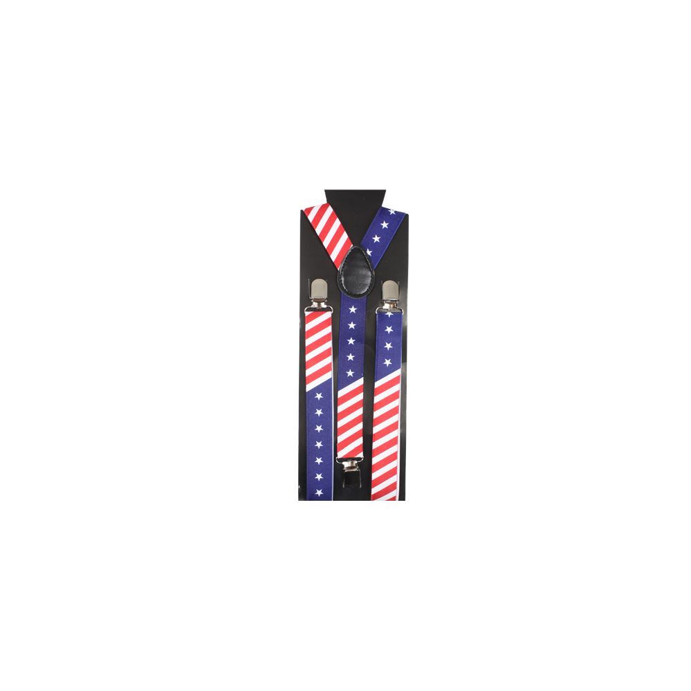 48 Pieces of American Flag Print Suspenders