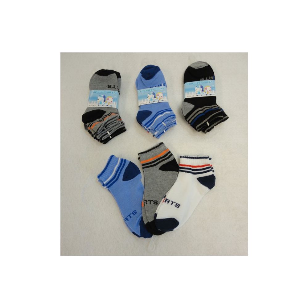 60 Wholesale Boy's Anklet Socks 6-8 [sports]