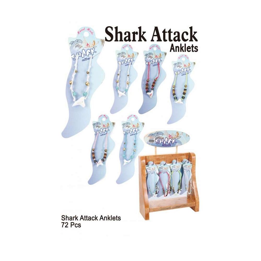 72 Wholesale Shark Attack Anklets