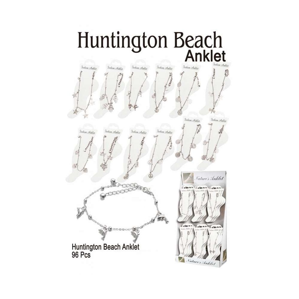 96 Wholesale Huntington Beach Anklet With Charms
