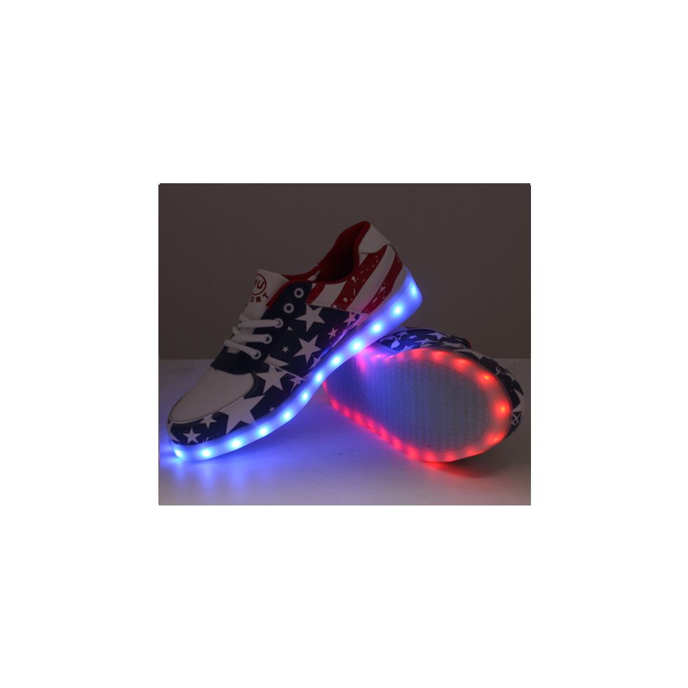6 Wholesale Led Shoes Adult Mix Size American Flag Style