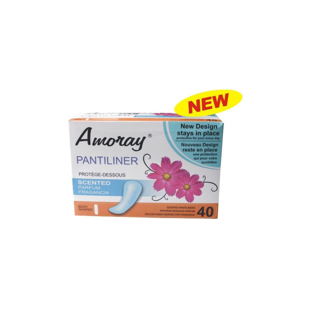 48 Wholesale Amoray Panty Liner 40ct Scented