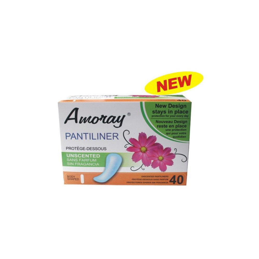 48 Wholesale Amoray Panty Liner 40ct Unscented