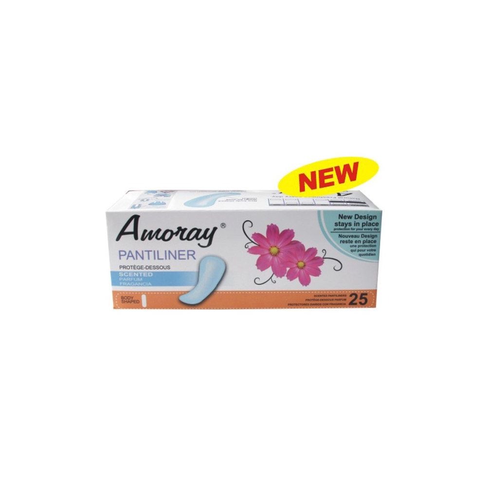 48 Wholesale Amoray Panty Liner 25ct Scented