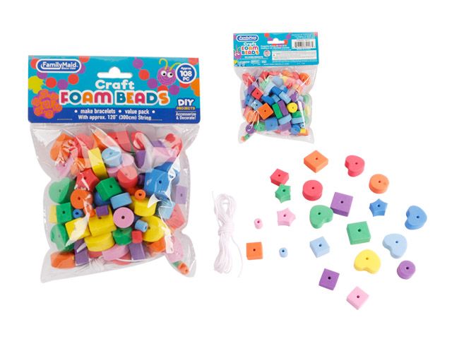 96 Pieces of 108pc Craft Foam Beads
