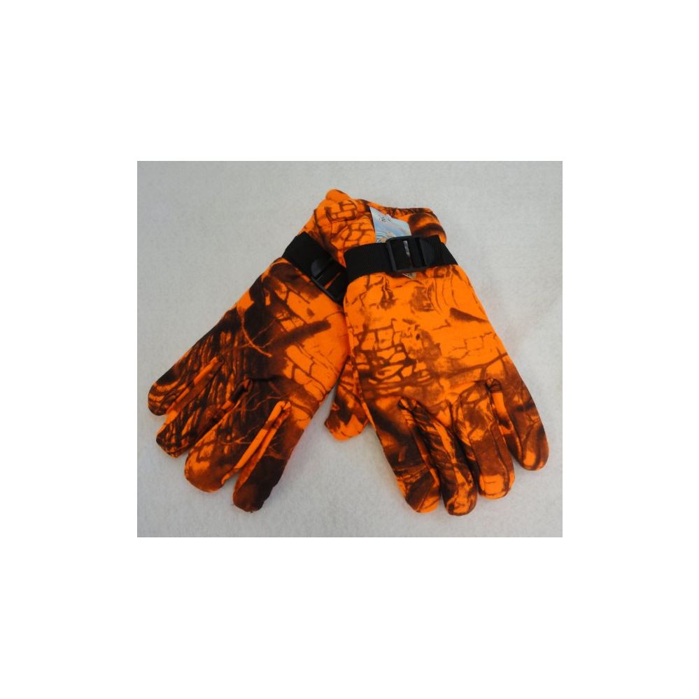 36 Pairs of Men's Fleece Gloves [orange Hardwood Camo]