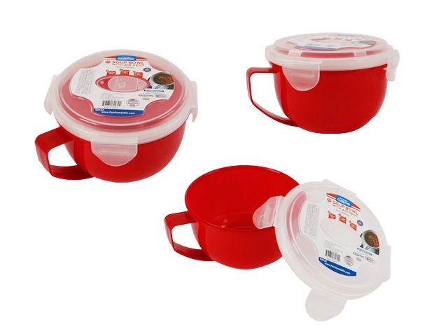 plastic microwave soup bowl with lid