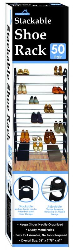 6 Pairs of 50 Pair Stackable Shoe Rack