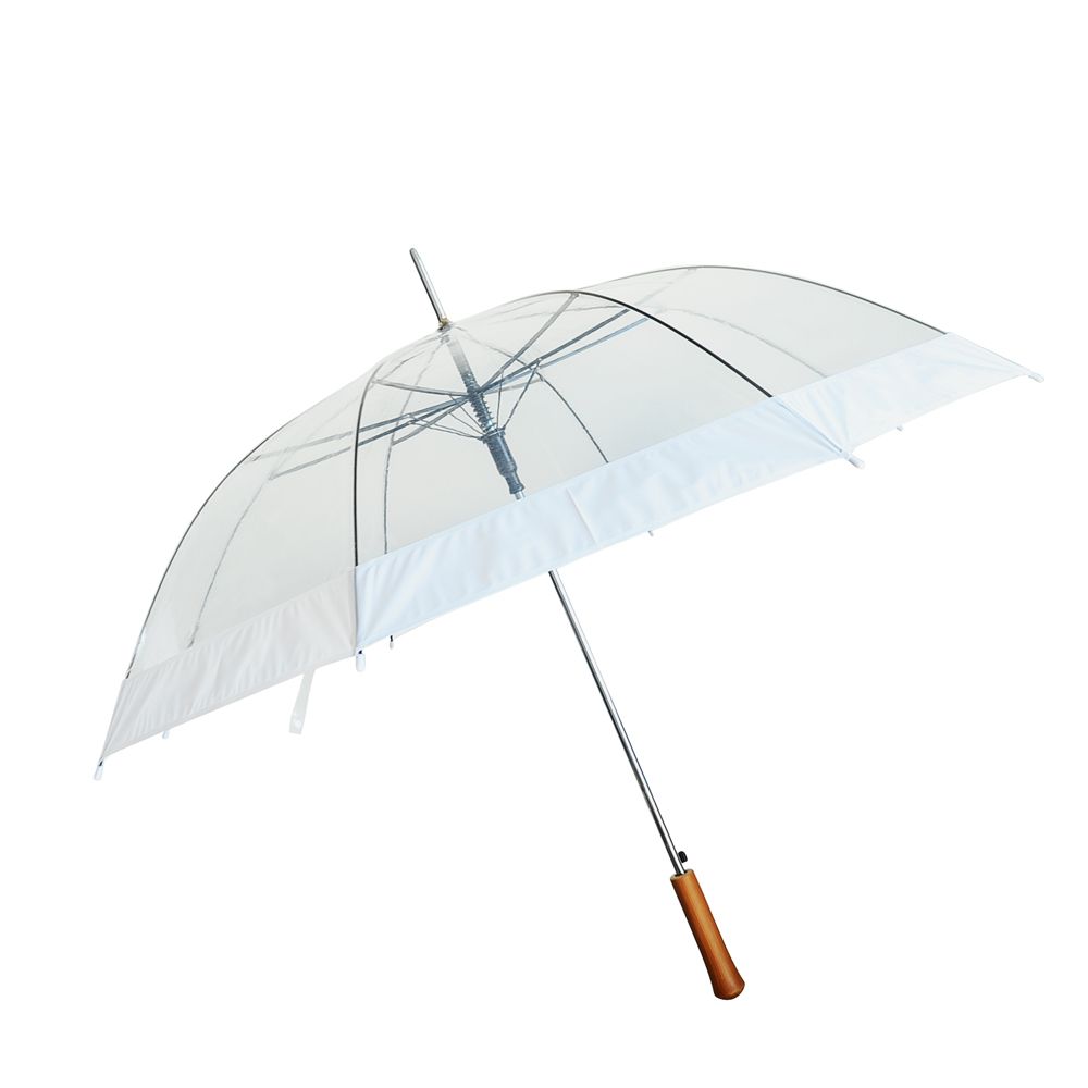 12 Pieces of Rain Umbrella - Clear - 48" Across - Rip-Resistant  - Auto Open - Light Strong Metal Shaft and Ribs - Resin Handle