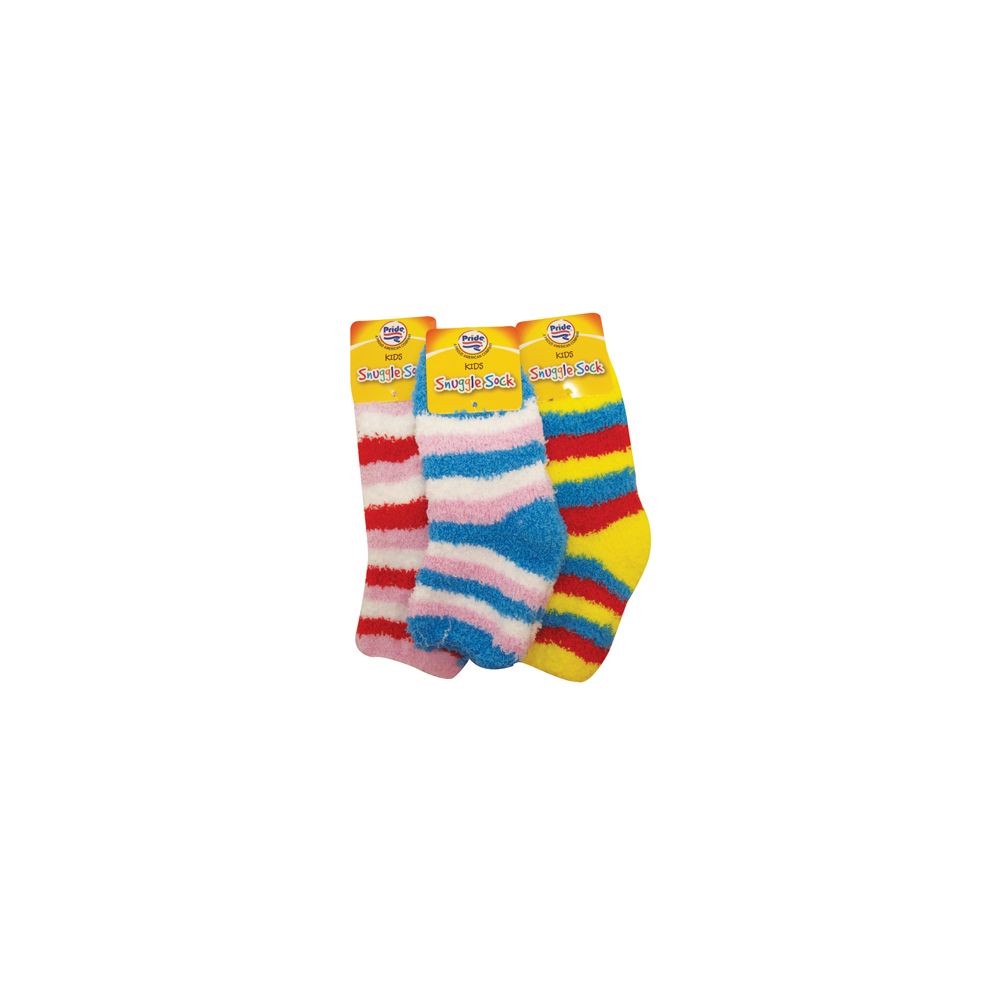 48 Wholesale Kids Snuggle Sock Striped Design