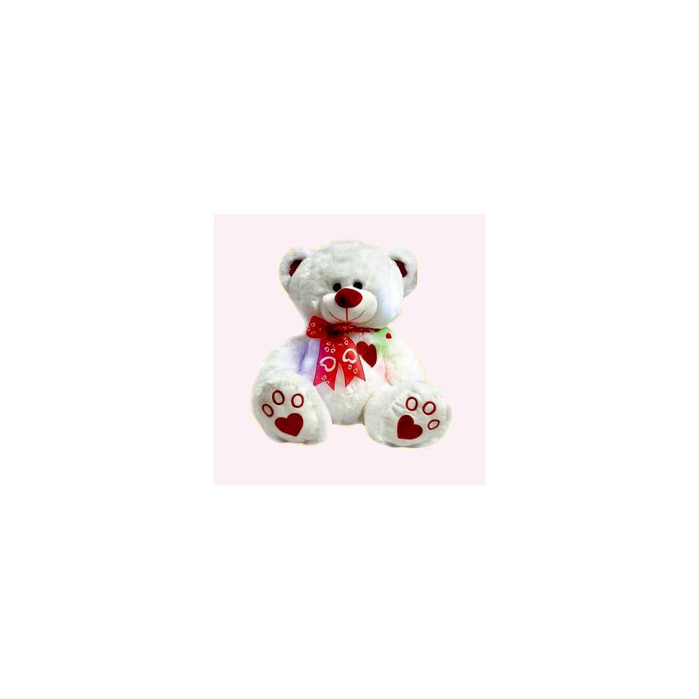 6 Pieces of Valentines 15" Glow White Bear With Bow