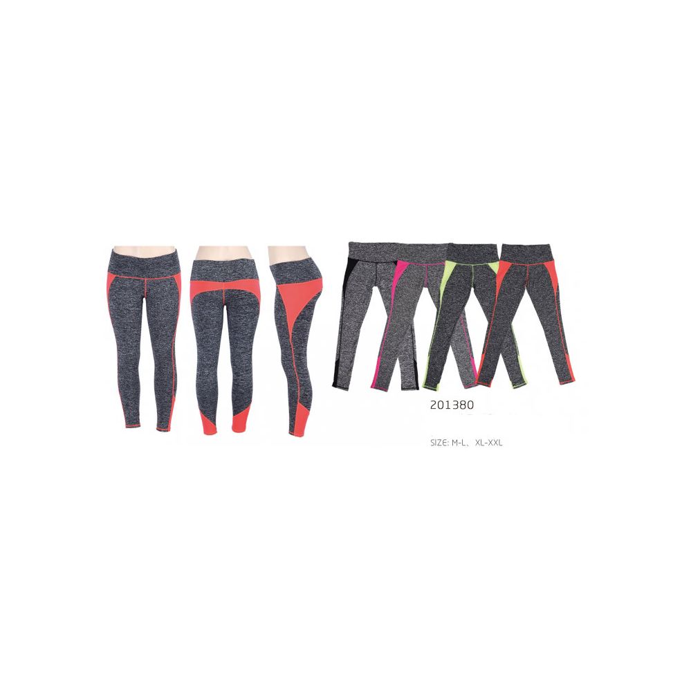 12 Pieces Women's Yoga Pants With Assorted Color Sections - Womens Leggings  - at 