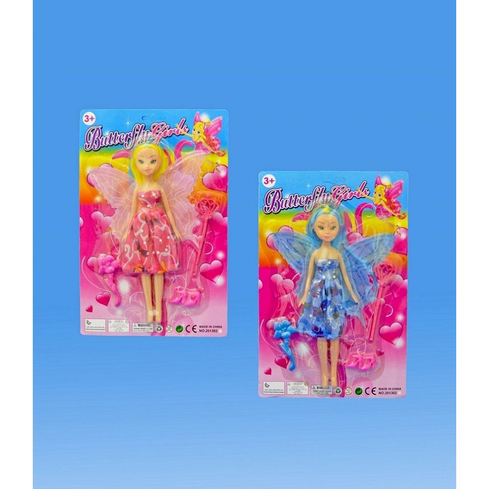 72 Wholesale Fairy Doll In Blister Card 2 Assorted. Design