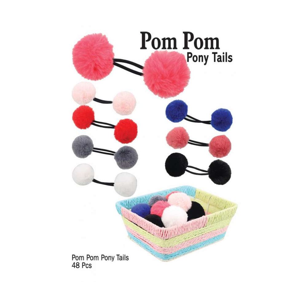 48 Pieces of Pom Pom Pony Tails