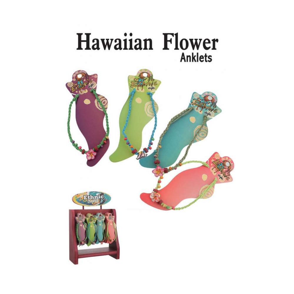 72 Wholesale Hawaiian Flower Anklets