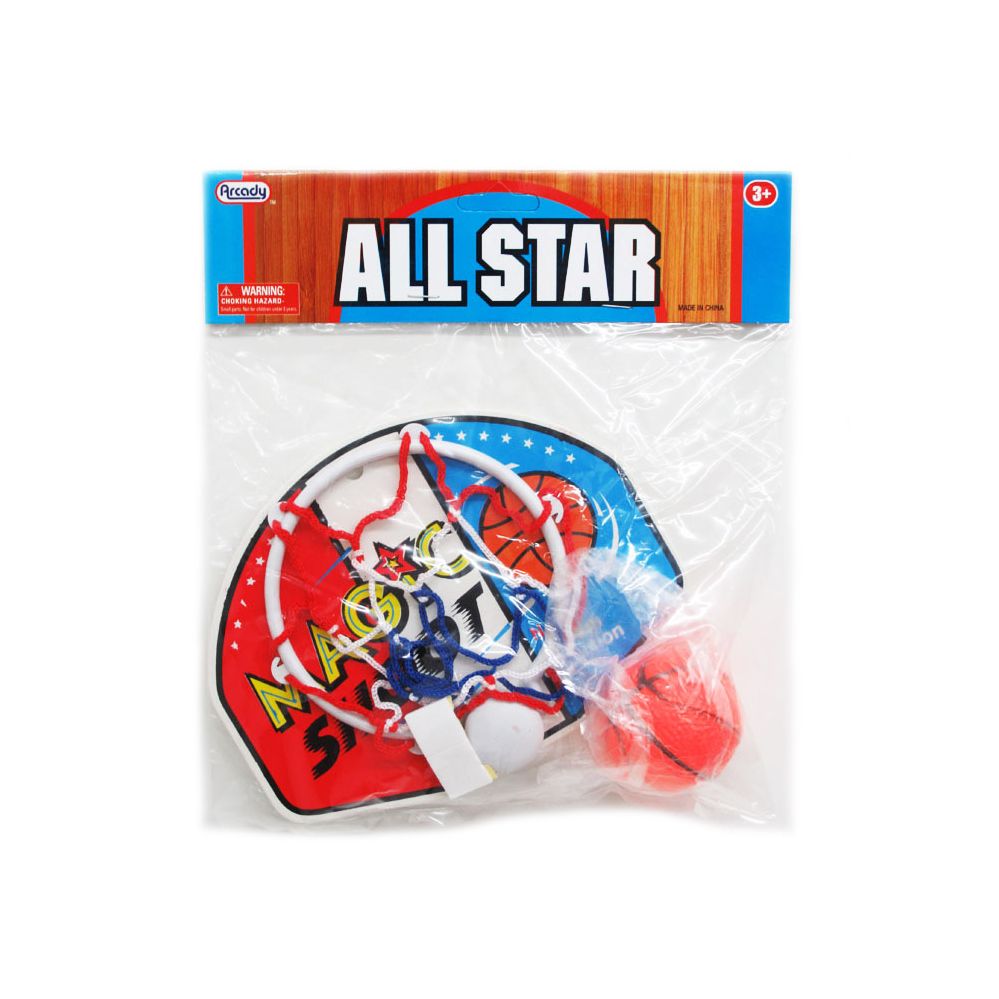 96 Pieces of All Star Basketball Play Set In Poly Bag With Header