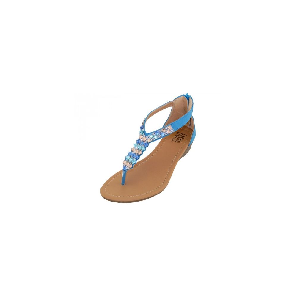 Blue hot sale jeweled sandals