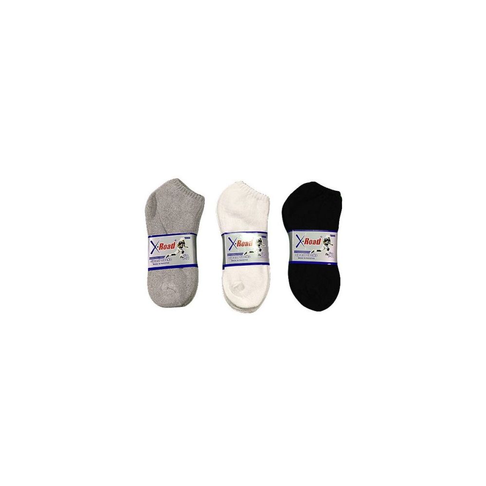 144 Wholesale Boys Sports Sock Low Cut In Black Size 9-11