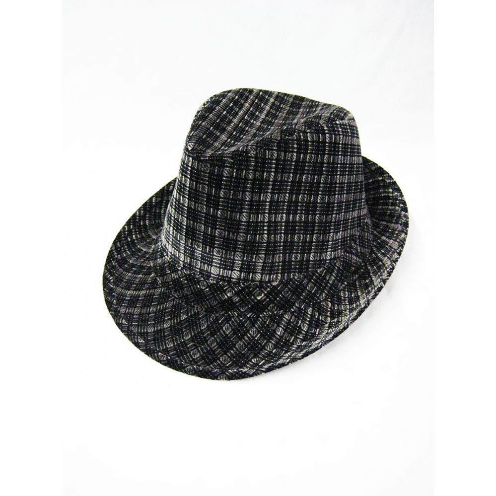 36 Wholesale Plaid Fedora Hat