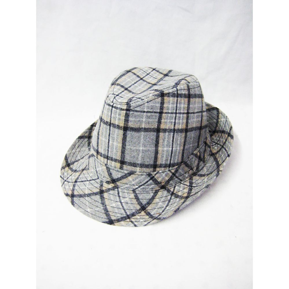36 Wholesale Plaid Fedora Hat