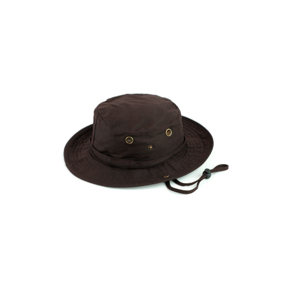 12 Wholesale Outdoor Cotton Bucket Hats With Strip In Brown