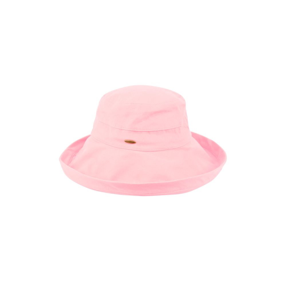 12 Wholesale Cotton Canvas Sun Cloche Hats In Light Pink