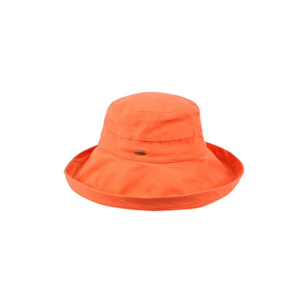 12 Wholesale Cotton Canvas Sun Cloche Hats In Orange