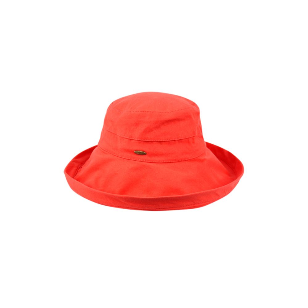 12 Wholesale Cotton Canvas Sun Cloche Hats In Red