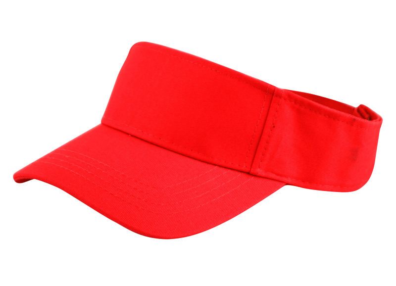 24 Wholesale Cotton Solid Color Visor In Red